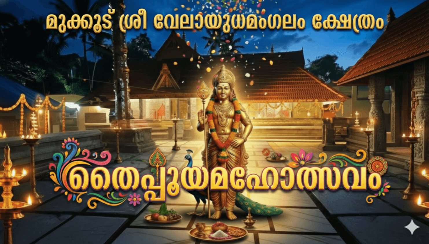 ഭക്തിയുടെ നിറവിൽ മുക്കൂട്; തൈപ്പൂയ ദിനമായ ഞായറാഴ്ച കാവടിയാട്ടവും പള്ളിവേട്ടയും 